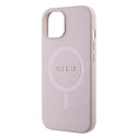 Guess GUHMP15SPSAHMCP iPhone 15 6.1" różowy/pink hardcase Saffiano MagSafe