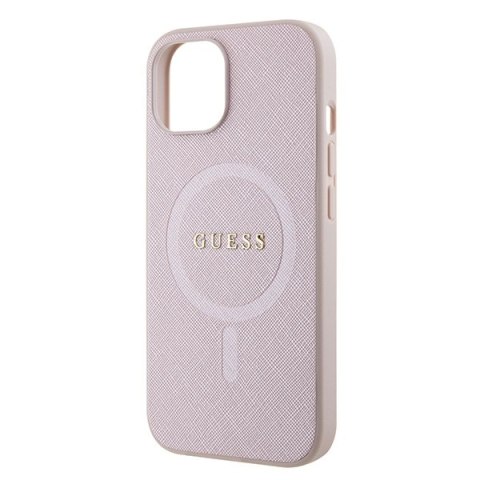 Guess GUHMP15SPSAHMCP iPhone 15 6.1" różowy/pink hardcase Saffiano MagSafe