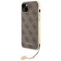 Guess GUHCP15MGF4GBR iPhone 15 Plus 6.7" brązowy/brown hardcase 4G Charms Collection