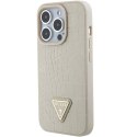 Guess GUHCP15LPCRTHCD iPhone 15 Pro 6.1" złoty/gold hardcase Croco Triangle Logo