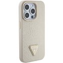 Guess GUHCP15LPCRTHCD iPhone 15 Pro 6.1" złoty/gold hardcase Croco Triangle Logo