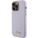 Guess GUHCP15LPGMCSL iPhone 15 Pro 6.1" liliowy/lilac hardcase Glitter Glossy Script