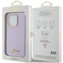 Guess GUHCP15LPGMCSL iPhone 15 Pro 6.1" liliowy/lilac hardcase Glitter Glossy Script