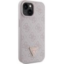 Guess GUHCP15SP4TDPP iPhone 15 6.1" różowy/pink hardcase Leather 4G Triangle Strass