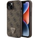 Guess GUHCP15SP4TDPW iPhone 15 6.1" brązowy/brown hardcase Leather 4G Triangle Strass