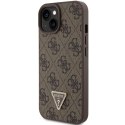 Guess GUHCP15SP4TDPW iPhone 15 6.1" brązowy/brown hardcase Leather 4G Triangle Strass