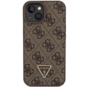 Guess GUHCP15SP4TDPW iPhone 15 6.1" brązowy/brown hardcase Leather 4G Triangle Strass