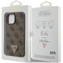 Guess GUHCP15SP4TDPW iPhone 15 6.1" brązowy/brown hardcase Leather 4G Triangle Strass