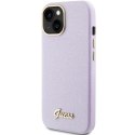 Guess GUHCP15SPGMCSL iPhone 15 6.1" liliowy/lilac hardcase Glitter Glossy Script