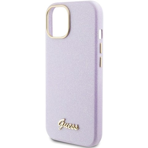 Guess GUHCP15SPGMCSL iPhone 15 6.1" liliowy/lilac hardcase Glitter Glossy Script