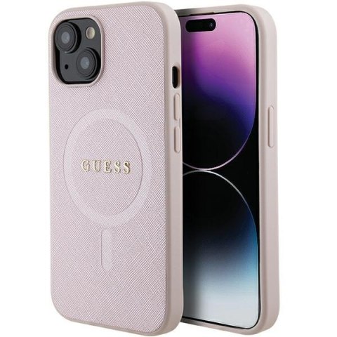 Guess GUHMP15MPSAHMCP iPhone 15 Plus 6.7" różowy/pink hardcase Saffiano MagSafe