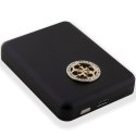 Guess Powerbank indukcyjny 15W GUPBM5AL4DMK 5000mAh czarny/black MagSafe 4G Strassed Metal Logo