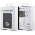 Guess Powerbank indukcyjny 15W GUPBM5AL4DMK 5000mAh czarny/black MagSafe 4G Strassed Metal Logo