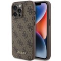 Guess nakładka do iPhone 15 Pro Max 6,7" GUHCP15XG4GFBR brązowa HC PU 4G Metal Logo