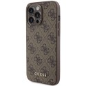 Guess nakładka do iPhone 15 Pro Max 6,7" GUHCP15XG4GFBR brązowa HC PU 4G Metal Logo