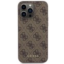 Guess nakładka do iPhone 15 Pro Max 6,7" GUHCP15XG4GFBR brązowa HC PU 4G Metal Logo