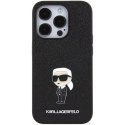 Karl Lagerfeld KLHCP15XGKNPSK iPhone 15 Pro Max 6.7" czarny/black hardcase Fixed Glitter Ikonik Logo Metal Pin