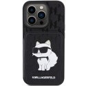 Karl Lagerfeld KLHCP15XSAKCNSCK iPhone 15 Pro Max 6.7" czarny/black hardcase Saffiano Cardslots and Stand Monogram Choupette