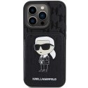 Karl Lagerfeld KLHCP15XSAKKNSCK iPhone 15 Pro Max 6.7" czarny/black hardcase Saffiano Cardslots and Stand Monogram Ikonik Patch