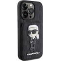 Karl Lagerfeld KLHCP15XSAKKNSCK iPhone 15 Pro Max 6.7" czarny/black hardcase Saffiano Cardslots and Stand Monogram Ikonik Patch