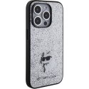 Karl Lagerfeld KLHCP15LGCNPSG iPhone 15 Pro 6.1" srebrny/silver hardcase Fixed Glitter Choupette Logo Metal Pin