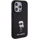 Karl Lagerfeld KLHCP15LGKNPSK iPhone 15 Pro 6.1" czarny/black hardcase Fixed Glitter Ikonik Logo Metal Pin