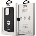 Karl Lagerfeld KLHCP15LGKNPSK iPhone 15 Pro 6.1" czarny/black hardcase Fixed Glitter Ikonik Logo Metal Pin