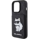 Karl Lagerfeld KLHCP15LSAKCNSCK iPhone 15 Pro 6.1" czarny/black hardcase Saffiano Cardslots and Stand Monogram Choupette