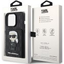 Karl Lagerfeld KLHCP15LSAKKNSCK iPhone 15 Pro 6.1" czarny/black hardcase Saffiano Cardslots and Stand Monogram Ikonik Patch