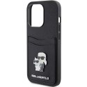 Karl Lagerfeld KLHCP15LSAPKCNPK iPhone 15 Pro 6.1" czarny/black hardcase Saffiano Cardslot Karl&Choupette Metal Pin