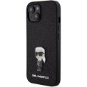 Karl Lagerfeld KLHCP15SGKNPSK iPhone 15 6.1" czarny/black hardcase Fixed Glitter Ikonik Logo Metal Pin