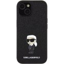 Karl Lagerfeld KLHCP15SGKNPSK iPhone 15 6.1" czarny/black hardcase Fixed Glitter Ikonik Logo Metal Pin