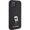 Karl Lagerfeld KLHCP15SGKNPSK iPhone 15 6.1" czarny/black hardcase Fixed Glitter Ikonik Logo Metal Pin