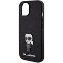 Karl Lagerfeld KLHCP15SGKNPSK iPhone 15 6.1" czarny/black hardcase Fixed Glitter Ikonik Logo Metal Pin