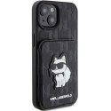 Karl Lagerfeld KLHCP15SSAKCNSCK iPhone 15 6.1" czarny/black hardcase Saffiano Cardslots and Stand Monogram Choupette