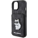 Karl Lagerfeld KLHCP15SSAKCNSCK iPhone 15 6.1" czarny/black hardcase Saffiano Cardslots and Stand Monogram Choupette