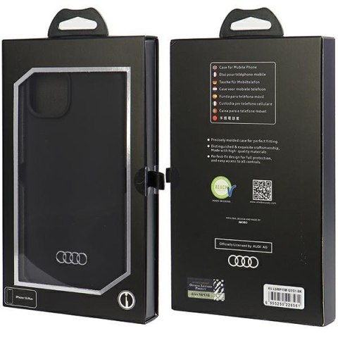 Audi Silicone Case iPhone 15 Plus 6.7" czarny/black hardcase AU-LSRIP15M-Q3/D1-BK