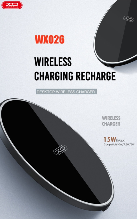 XO ładowarka indukcyjna WX026 czarna 15W