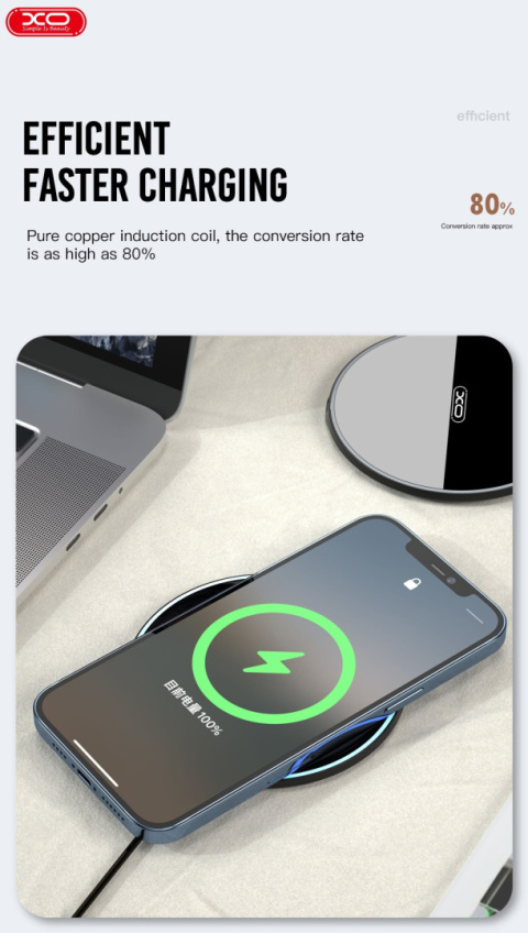 XO ładowarka indukcyjna WX026 czarna 15W