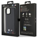 BMW BMHCP15S22PTDK iPhone 15 6.1" czarny/black Leather Stamp Tricolor