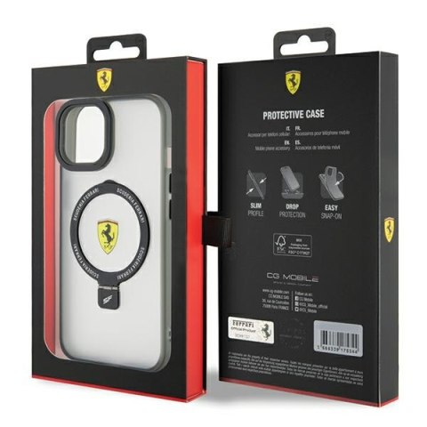 Ferrari FEHMP15SUSCAH iPhone 15 / 14 / 13 6.1" transparent hardcase Ring Stand 2023 Collection MagSafe