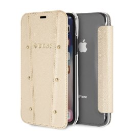 Guess GUFLBKPXKAILGO iPhone X/Xs złoty/gold book Kaia Saffiano