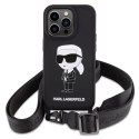 Karl Lagerfeld KLHCP15XSCBSKNK iPhone 15 Pro Max 6.7" hardcase czarny/black Crossbody Silicone Ikonik