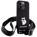 Karl Lagerfeld KLHCP15LSCBSCNK iPhone 15 Pro 6.1" hardcase czarny/black Crossbody Silicone Choupette