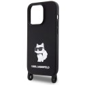 Karl Lagerfeld KLHCP15LSCBSCNK iPhone 15 Pro 6.1" hardcase czarny/black Crossbody Silicone Choupette