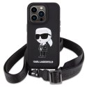 Karl Lagerfeld KLHCP15LSCBSKNK iPhone 15 Pro 6.1" hardcase czarny/black Crossbody Silicone Ikonik