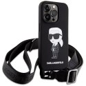 Karl Lagerfeld KLHCP15LSCBSKNK iPhone 15 Pro 6.1" hardcase czarny/black Crossbody Silicone Ikonik