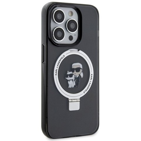 Karl Lagerfeld KLHMP15XHMRSKCK iPhone 15 Pro Max 6.7" czarny/black hardcase Ring Stand Karl&Choupettte MagSafe