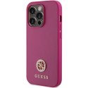 Guess GUHCP15LPS4DGPP iPhone 15 Pro 6.1" różowy/pink hardcase Strass Metal Logo