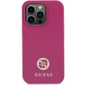 Guess GUHCP15LPS4DGPP iPhone 15 Pro 6.1" różowy/pink hardcase Strass Metal Logo